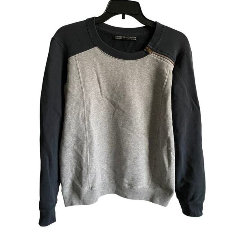 AllSaints Block Zip Sweatshirt Gray Navy Cotton US‎ 4 Shoulder Zip